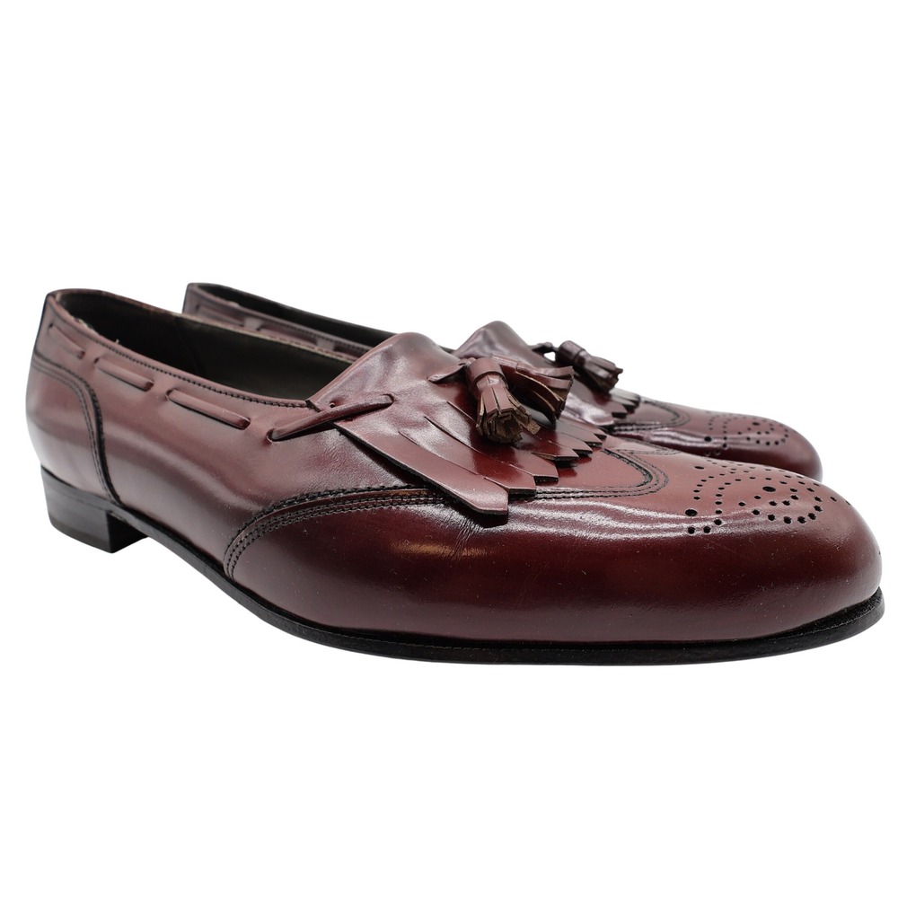 Dexter Royale Tassel Loafers Mens 11 Burgundy Leather Wingtip Vintage 80s 90s